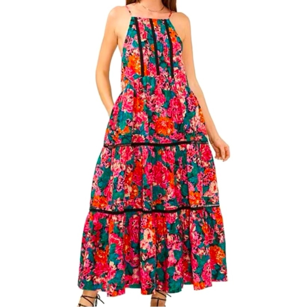 Chelsea & Violet Floral Print Square Neck-A Line Maxi Dress. Size: M. NWT.